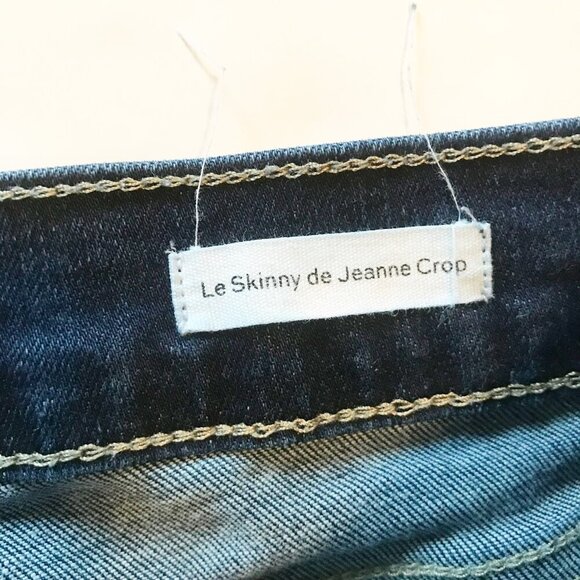 FRAME Le Skinny De Jeanne Crop Dark Wash Blue Denim Jeans Womens 28 - Picture 6 of 10